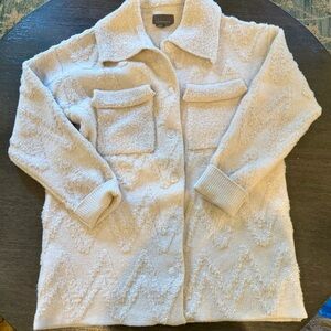 Anthropologie Cream Teddy Jacket
